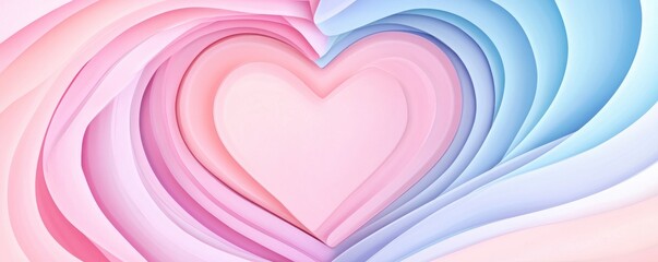 background of heart shaped tunnel in layer, pink pastel colors