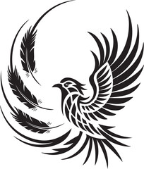 Obraz premium Black and white bird vector image