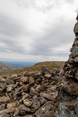 Hiking route across Carn Eighe, Glen Affric Scottish highlands