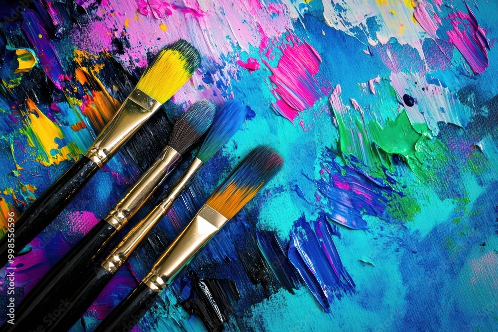 Aufkleber bright splashes of paint and artistic brushstrokes fill the canvas, evoking inspiration and creativi