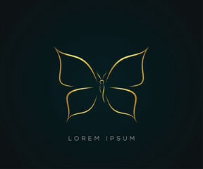 Butterfly gold colorful logo design illustration