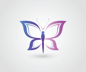 Butterfly logo colorful design illustration