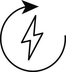 Electric battery charge Vector linear icon, symbol. Editable Stroke. Vector illustration