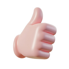 rubber 3D thumb up isolated on transparent background