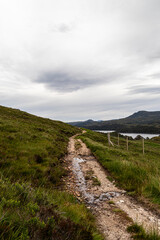 Hiking route across Carn Eighe, Glen Affric Scottish highlands