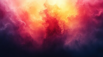 Abstract Digital Painting of Swirling, Colorful Clouds