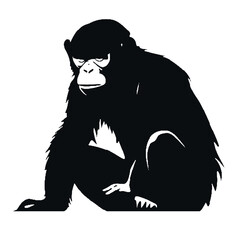 Chimpanzee Silhouette Graphic – Perfect for Logos and Branding