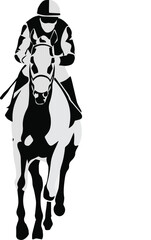 A jockey riding horse vector image