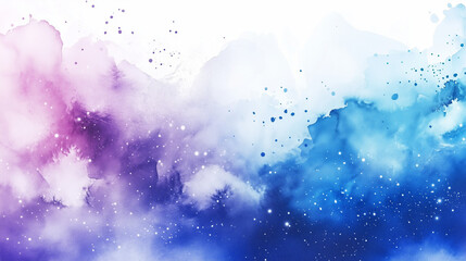 Obraz premium An abstract background featuring a watercolor night sky with stars, watercolor, night, sky