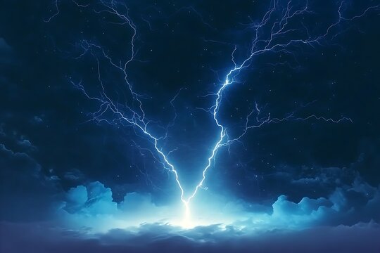 Sky is flashing with pale lightning