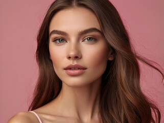 Obraz premium A woman posing for an anti-aging skincare advertisement.