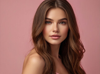 Fototapeta premium A woman posing for an anti-aging skincare advertisement.