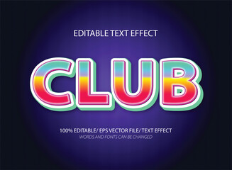 Club 3d editable text effect template