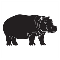 rhino on white background cartoon, animal, vector, illustration, mammal, wild, hippo, rhino, wildlife, bear, nature, zoo, hippopotamus, rhinoceros, art, fun, safari, drawing, comic, elephant, animals,
