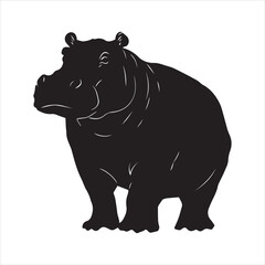 rhino on white background cartoon, animal, vector, illustration, mammal, wild, hippo, rhino, wildlife, bear, nature, zoo, hippopotamus, rhinoceros, art, fun, safari, drawing, comic, elephant, animals,