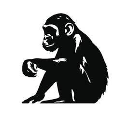 
a silhouette of cool chimpanzee