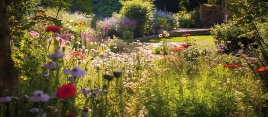 Sunlit Garden Path, A Burst of Color