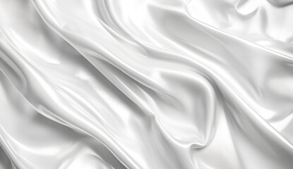 Naklejka premium Abstract white fabric texture with folds and wrinkles, soft, smooth, silky background
