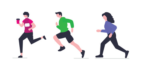 Exercise vector illustration set. Vector exercise drawings.