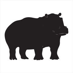 rhino on white background cartoon, animal, vector, illustration, mammal, wild, hippo, rhino, wildlife, bear, nature, zoo, hippopotamus, rhinoceros, art, fun, safari, drawing, comic, elephant, animals,
