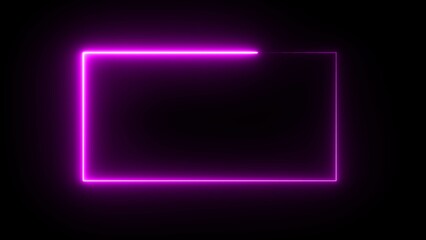 Glowing Neon Rectangle Border Frame Illustration Background.