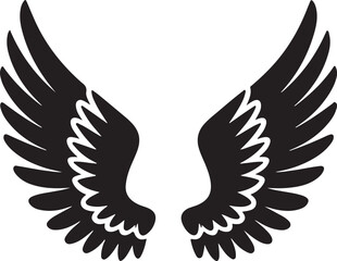 A wings in a silhouette vector image