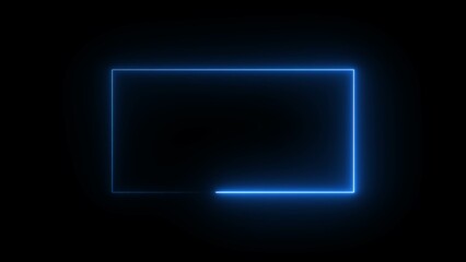 Glowing Neon Rectangle Border Frame Illustration Background.