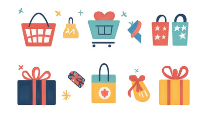 Sale announcement icons simple vector for Cyber Monday shopping and promotions, PNG file, isolated on white, transparent background.