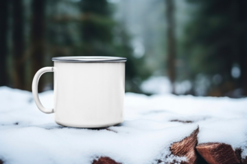 PNG enamel mug mockup, transparent design