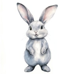 Obraz premium Cute Rabbit Standing on Two Legs with Big Head