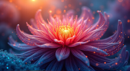Obraz premium red and blue flower