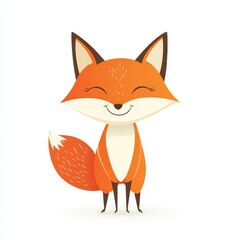 Obraz premium Cheerful Fox with Big Head and Two Legs
