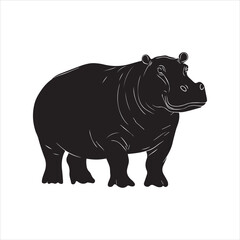rhino on white background cartoon, animal, vector, illustration, mammal, wild, hippo, rhino, wildlife, bear, nature, zoo, hippopotamus, rhinoceros, art, fun, safari, drawing, comic, elephant, animals,