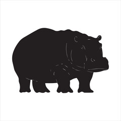 rhino on white background cartoon, animal, vector, illustration, mammal, wild, hippo, rhino, wildlife, bear, nature, zoo, hippopotamus, rhinoceros, art, fun, safari, drawing, comic, elephant, animals,