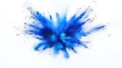 Blue explosion isolated on a white or transparent background. Intense and modern design with vivid colors and dramatic, abstract splashes