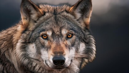 Obraz premium Greyscale closeup of an angry wolf with blurred background, wolf, animal, predator, closeup, wildlife, nature, aggressive, angry