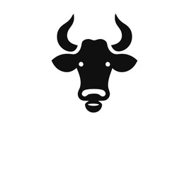 bull head logo with horns vector.