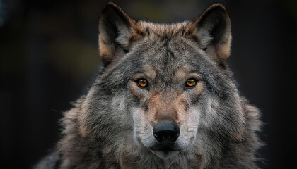 Obraz premium Greyscale closeup of an angry wolf with blurred background, wolf, animal, predator, closeup, wildlife, nature, aggressive, angry