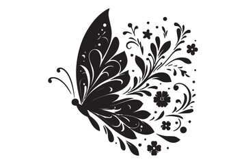 Butterfly silhouette vector illustrations
