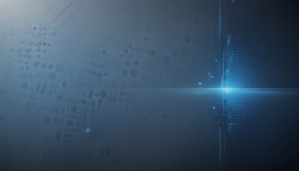 a dark blue abstract background with a bright blue light shining through a grid-like pattern of small square shapes