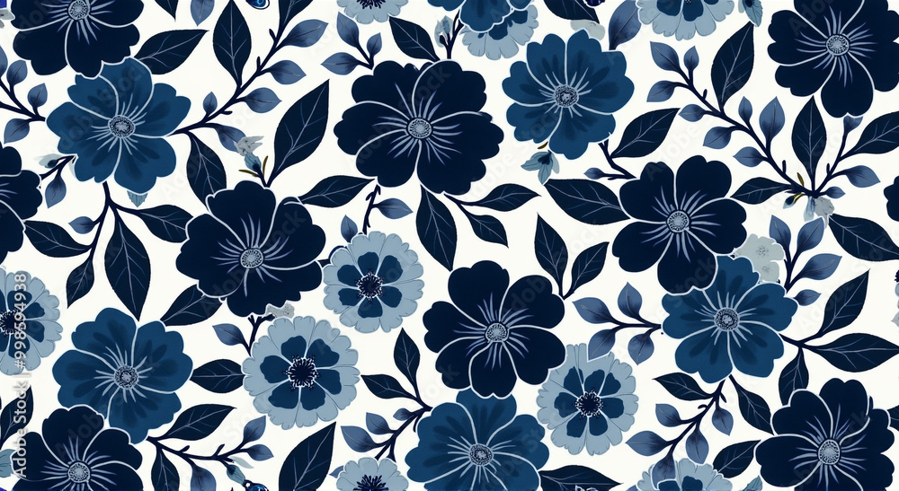 Wall mural seamless floral pattern