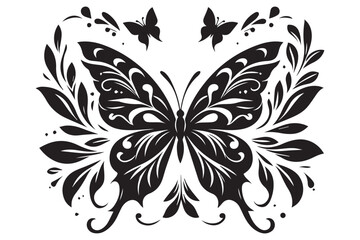 Obraz premium Butterfly silhouette vector illustrations