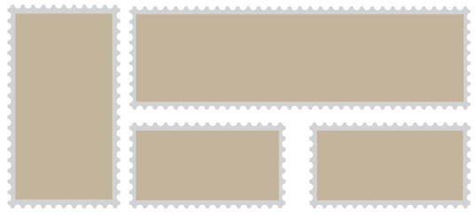 Blank postage stamp. Clean postage stamp template. Postage icon.