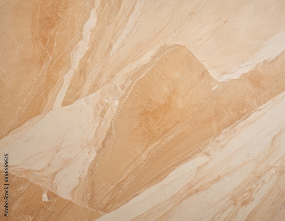 Poster a close-up view marble surface with a textured, marbled pattern in shades of beige and brown