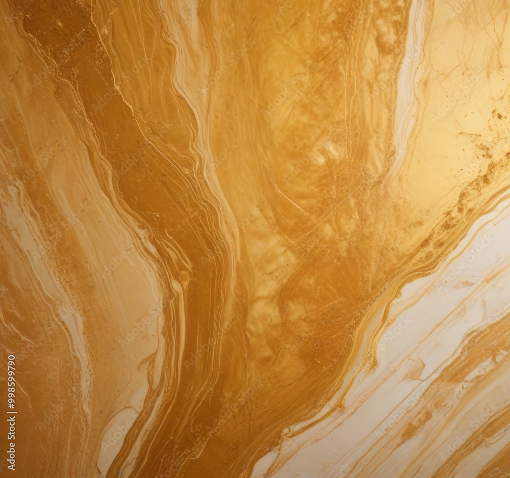 Aufkleber a close-up view textured surface with a swirling pattern of golden and white colors, resembling the 