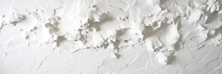 Fototapeta premium Popcorn ceiling texture, capturing the rough, bubbly surface in white