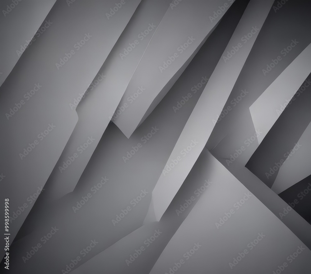 Poster a black and white abstract composition featuring intersecting lines and shapes, creating a sense of depth and dimensionality