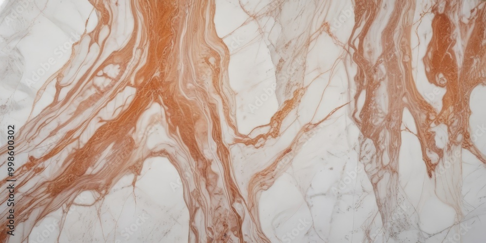 Aufkleber a close-up view marble surface with a swirling pattern of orange and white hues, creating a sense of movement and dynamism