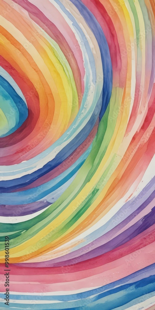 Leinwandbilder a vibrant abstract painting featuring a swirling pattern of multicolored watercolor strokes, creating a dynamic and visually captivating composition
