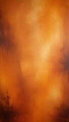 Obraz premium Abstract painting with warm orange and brown hues, featuring a textured and layered appearance